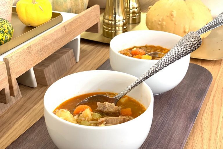 Meat soup with orzo