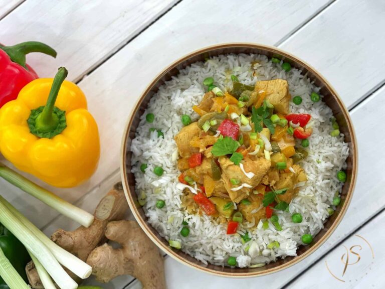 chicken curry with basmati rice