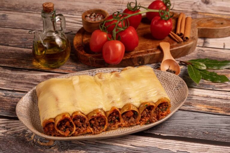 Ζουμερά κανελόνια με κιμά και τυριά